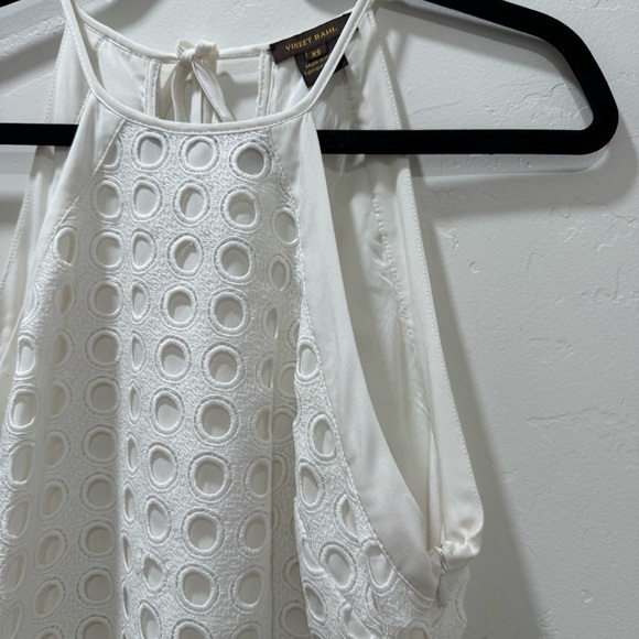 Anthropologie Vineet Bahl Eyelet Halter Dress White Circle Lace Women's XS - Picture 9 of 16